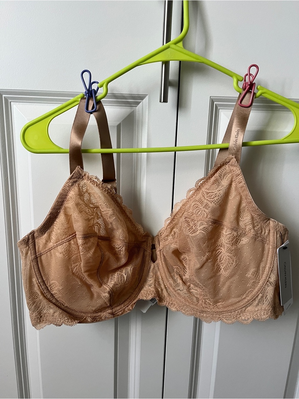 Calvin Klein Lace Underwire Bra in Nude Beige